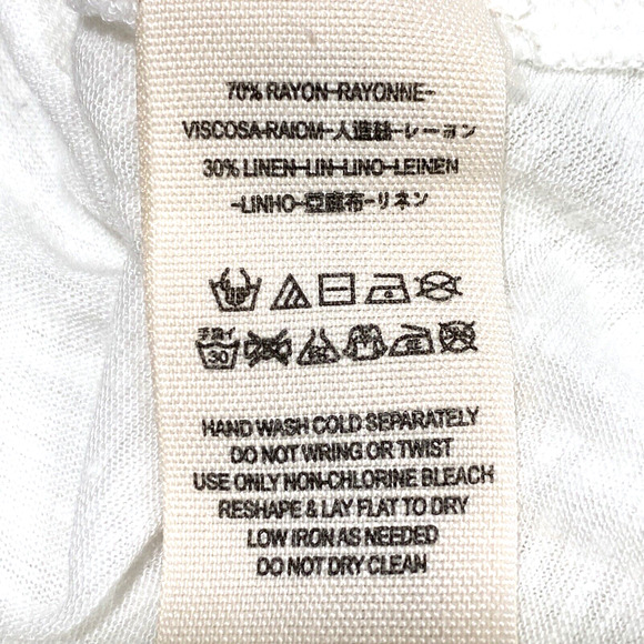 Free People Sheer White Slub Tee Shirt Top Cold Shoulder Short Sleeve Size S/P - Picture 8 of 8